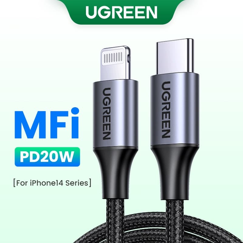 Ugreen สาย USB-C to Lightning 1M ชาร์จเร็ว 20W รองรับ MFI สำหรับ iPhone และ MacBook